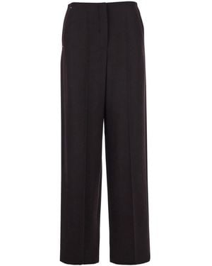 Fendi Virgin Wool High-Waisted Pants - Black