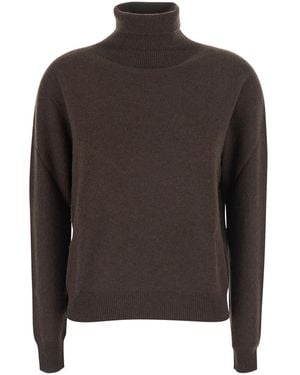 SOLOCASCMIR High Neck Pull With High Collar And Long Sleeves - Brown