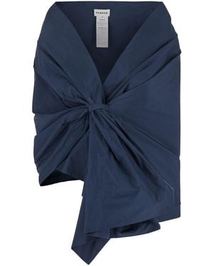 P.A.R.O.S.H. Asymmetric Cape With Knot Detail - Blue