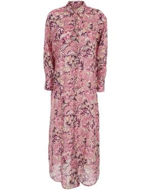 Momoní 'Jau' Long Dress With All-Over Floral Print - Pink