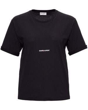 Saint Laurent Logo Crewneck T-shirt - Black