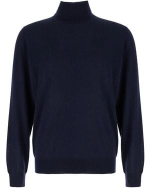 Le Plain Merino Silk Cashmere Turtleneck - Blue