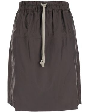 Rick Owens Gonna Midi Con Vita Elasti - Grigio