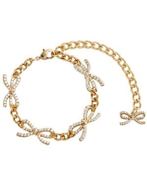 Self-Portrait Metallic Bracelet With Bow Nad Crystal Embellishments