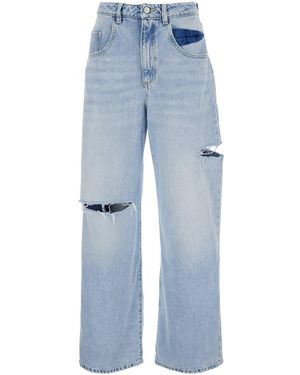 ICON DENIM Jeans Ampi 'Poppy' Con Cut-Out - Blu