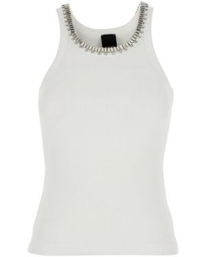 Pinko Top Ribbed Cotton - White