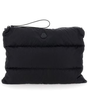 Moncler 'Caradoc' Laptop Case With Wrist Strap And Logo Patch On - Black