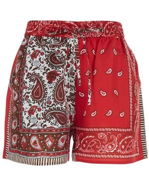 P.A.R.O.S.H. Shorts With Elastic Drawstring Waist And All-Over Pri - Red