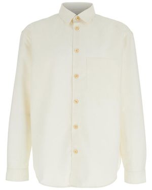 Plain Camicia Con Colletto Classico - Bianco