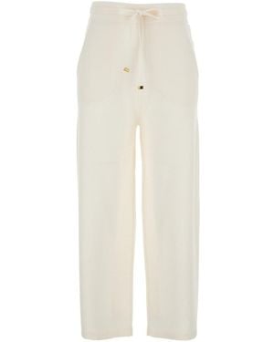 Elisabetta Franchi Trousers With Elasticated Waist - White