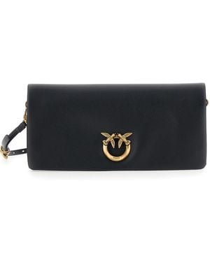 Pinko Crossbody Bag Love Bag Click Soft Leather - Black
