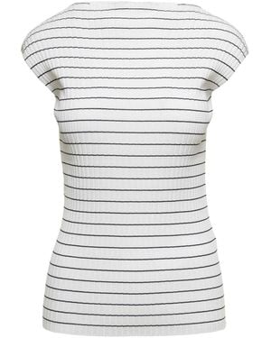 Sportmax T-Shirt With Sailor Neck - Gray