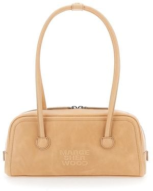 Marge Sherwood Shoulder Bag 'Soft Boston Ew' With Elegant Leather - Natural