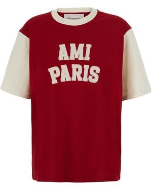 Ami Paris T-Shirt With Embroidered Logo On The Front