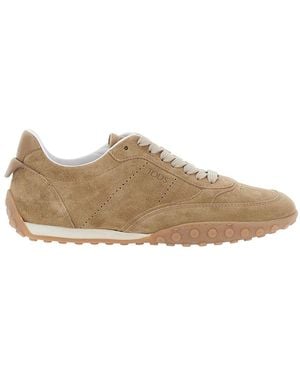 Tod's Low-Top Suede Sneakers Calfskin Sneakers - Brown
