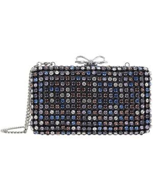 Self-Portrait Clutch Con Decorazione Con Cristalli E Chiusura A Scatto - Blu