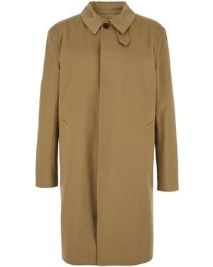 Saint Laurent Trench With Hidden Button Closure - Natural