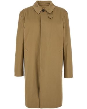 Saint Laurent Trench With Hidden Button Closure - Natural