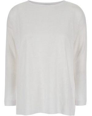 Allude Shirt With Boart Neckline - White