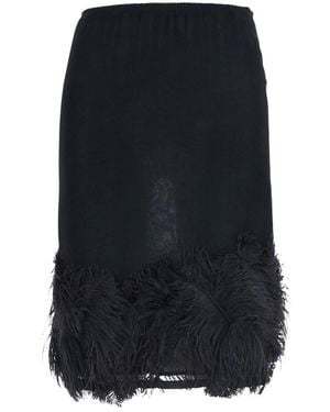 Semicouture Skirt With Feather Details - Blue