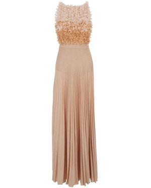 Elisabetta Franchi Long Dress Viscose Blend - Natural