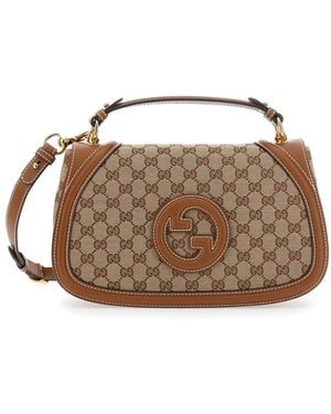 Gucci 'Blondie' Handbag With Removable Shoulder Strap And Logo E - Brown