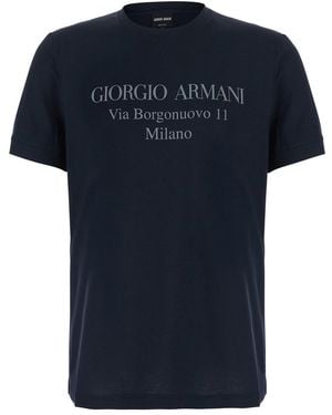 Giorgio Armani Girocollo Stampa Indirizzo - Blue