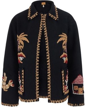 Alanui Remember Me Jacket With V-Neck And Long Sleeves - Black