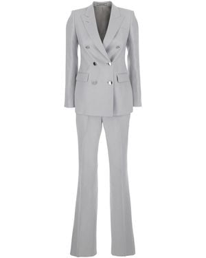 Tagliatore Double-Breasted Suit With Golden Buttons - Grey