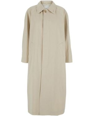 DUNST Trench With Classic Collar And Button Closure - Natural
