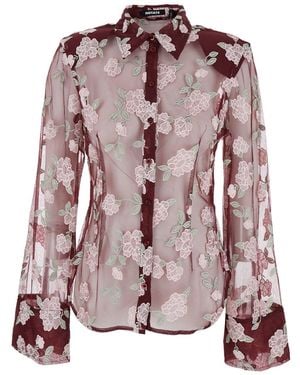 ROTATE BIRGER CHRISTENSEN Mesh Fitted Shirt - Pink