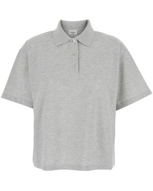 Saint Laurent Polo Oversized Pique Coton Polyester - Grey