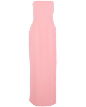 Solace London 'Anderson' Long Dress With Bare Shoulder And Back Slit - Pink