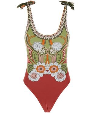 La DoubleJ One-Piece Swimsuit With V-Neck And Thin Straps - Multicolor
