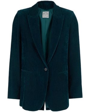 forte_forte Striped Velvet Blazer - Blue