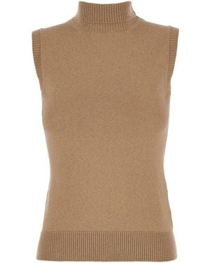 Sportmax 'Ardenza' Knit Vest With High Neck - Brown