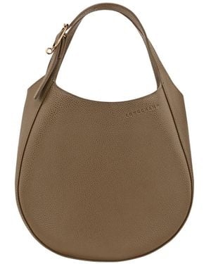 Longchamp 'Le Foulonné Small Handbag With Logo Lettering On The - Brown