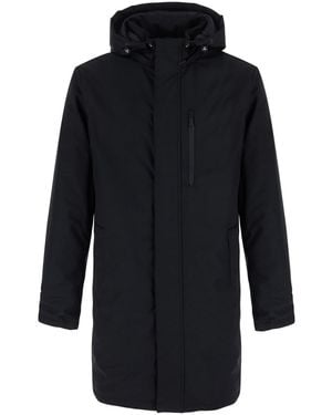 Heskimo Jacket Nylon Tech With High Collar And Pockets - Blue
