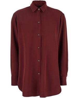 Le Plain Shirt With Classic Collar - Red