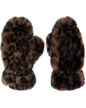 Apparis Guanti 'Coco' Con Motivo Animalier - Nero
