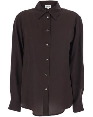 P.A.R.O.S.H. Dark Long Sleeve Shirt With Pointed Collar - Black