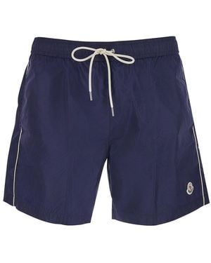Moncler 'Nylon' Swimsuit With Elastic Waist - Blue