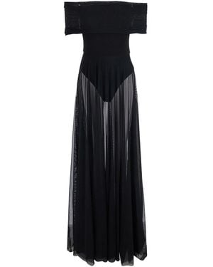 Norma Kamali Dress Sleeveless Cowl Neck Flared Gown - Black