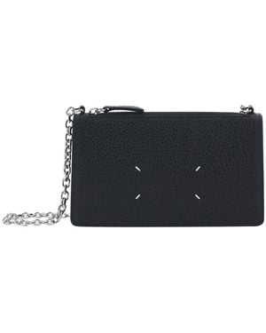 Maison Margiela Zipped Chain Wallet With Chain And Zip - White