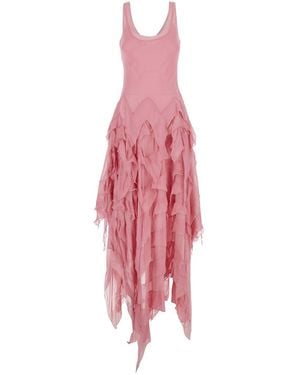 Blumarine Long Chiffon Dress - Pink