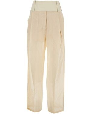 Sportmax Spsferito Pants With Elegant Design - Natural