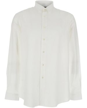 Low Brand Shirt With Classic Collar - White