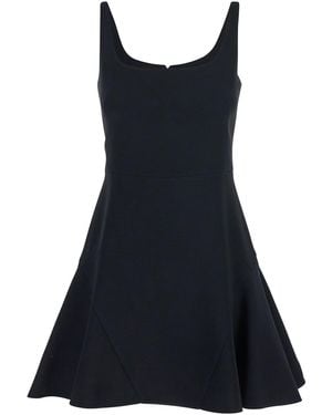 Givenchy Mini Dress With Flared Skirt And Square Neckline - Black