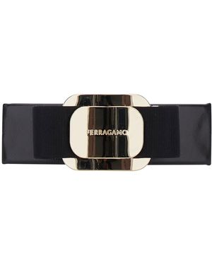 Ferragamo Hairclip With Vara Bow - Black
