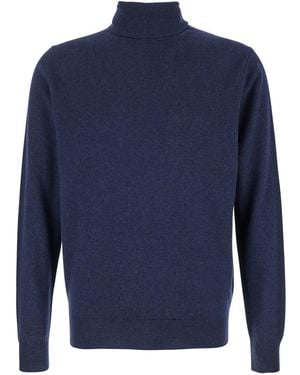 Le Plain Turtleneck Jumper With Long Sleeves - Blue